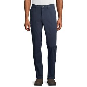 NEW George Men's Athletic Fit Chino dress pants 38X32 Blue Tapered‎ Leg!